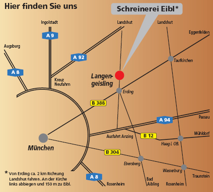 Schreinerei Eibl Anfahrt